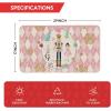 Artoid Mode Pink Diamond Plaid Nutcracker Christmas Doormat, Winter Home Decor Low-Profile Door Mat Floor Mat 17×29 Inch(Pink)
