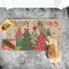 Artoid Mode Pink Xmas Trees Merry Christmas Doormat, Winter Xmas Home Decor Low-Profile Switch Rug Door Mat Floor Mat for Indoor Outdoor 17×29 Inch