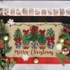 Artoid Mode Red Bow Xmas Tree Potted Plant Merry Christmas Doormat, Winter Low-Profile Switch Rug Home Decor Door Mat Floor Mat for Outdoor Indoor 17×29 Inch