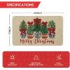 Artoid Mode Red Bow Xmas Tree Potted Plant Merry Christmas Doormat, Winter Low-Profile Switch Rug Home Decor Door Mat Floor Mat for Outdoor Indoor 17×29 Inch