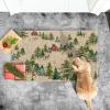 Artoid Mode Rustic Forest Scene Christmas Doormat, Winter Low-Profile Switch Rug Home Decor Door Mat Floor Mat for Outdoor Indoor 17×29 Inch