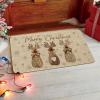 Artoid Mode Snowflakes Wood Reindeer Merry Christmas Doormat, Winter Low-Profile Switch Rug Home Decor Door Mat Floor Mat for Outdoor Indoor 17×29 Inch