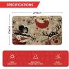 Artoid Mode Wood Snowman Reindeer Santa Christmas Doormat, Winter Low-Profile Switch Rug Home Decor Door Mat Floor Mat for Outdoor Indoor 17×29 Inch
