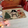 Artoid Mode Xmas Tree Gingerbread Man Snowman Christmas Doormat, Winter Low-Profile Switch Rug Home Decor Door Mat Floor Mat for Outdoor Indoor 17×29 Inch
