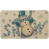 Artoid Mode Candy Cane Snowman Winter Doormat, Christmas Low-Profile Switch Rug Home Decor Door Mat Floor Mat for Outdoor Indoor 17×29 Inch(Blue)