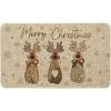 Artoid Mode Snowflakes Wood Reindeer Merry Christmas Doormat, Winter Low-Profile Switch Rug Home Decor Door Mat Floor Mat for Outdoor Indoor 17×29 Inch