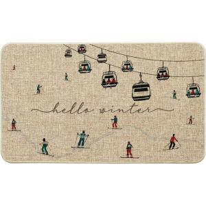 Artoid Mode Ski Lifts Snowboards Hello Winter Doormat, Christmas Low-Profile Switch Rug Home Decor Door Mat Floor Mat for Outdoor Indoor 17×29 Inch