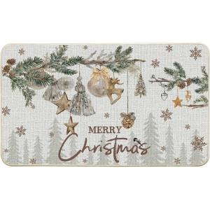 Artoid Mode Xmas Tree Birds Ornament Merry Christmas Doormat, Winter Low-Profile Switch Rug Home Decor Door Mat Floor Mat for Outdoor Indoor 17×29 Inch