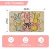 Artoid Mode Colorful Egg Beads Bow Tie Bunny Flower Easter Doormat, Home Decor Low-Profile Switch Rug Door Mat Floor Mat for Indoor Outdoor 17×29 Inch DM086MC(Beige)