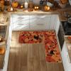 Artoid Mode Black Cat Pumpkin Fall Kitchen Mats Set of 2, Autumn Home Decor Low-Profile Kitchen Rugs for Floor – 17×29 and 17×47 Inch
