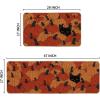 Artoid Mode Black Cat Pumpkin Fall Kitchen Mats Set of 2, Autumn Home Decor Low-Profile Kitchen Rugs for Floor – 17×29 and 17×47 Inch