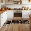 Artoid Mode Black Pumpkin Maple Leaves Fall Kitchen Mats Set of 2, Autumn Home Decor Low-Profile Kitchen Rugs for Floor – 17×29 and 17×47 Inch