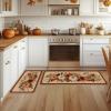 Artoid Mode Vintage Corn Flower Pumpkin Fall Kitchen Mats Set of 2, Autumn Home Decor Low-Profile Kitchen Rugs for Floor – 17×29 and 17×47 Inch