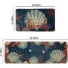 Artoid Mode Beach Sea Shell Starfish Coral Summer Kitchen Mats Set of 2, Ocean Seasonal Sports Home Decor Low-Profile Kitchen Rugs for Floor – 17×29 and 17×47 Inch