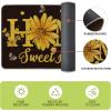 Artoid Mode Black Bee Sunflower Daisy Home Spring Kitchen Mats Set of 2, Summer Home Decor Low-Profile Kitchen Rugs for Floor – 17×29 and 17×47 Inch(Black)