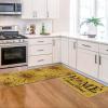 Artoid Mode Black Bee Sunflower Daisy Home Spring Kitchen Mats Set of 2, Summer Home Decor Low-Profile Kitchen Rugs for Floor – 17×29 and 17×47 Inch(Yellow)