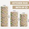 Artoid Mode Lavender Tulip Spring Kitchen Mats Set of 2, Seasonal Flower Summer Home Decor Low-Profile Kitchen Rugs for Floor – 17×29 and 17×47 Inch(Beige)