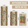 Artoid Mode Vases Flowers Hello Spring Kitchen Mats Set of 2, Home Decor Low-Profile Kitchen Rugs for Floor – 17×29 and 17×47 Inch(Beige)
