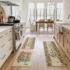 Artoid Mode Vases Flowers Hello Spring Kitchen Mats Set of 2, Home Decor Low-Profile Kitchen Rugs for Floor – 17×29 and 17×47 Inch(Beige)