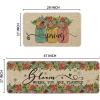 Artoid Mode Vases Flowers Hello Spring Kitchen Mats Set of 2, Home Decor Low-Profile Kitchen Rugs for Floor – 17×29 and 17×47 Inch(Spring)