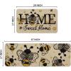 Artoid Mode Yellow Bee Home Sweet Home Spring Kitchen Mats Set of 2, Summer Home Decor Low-Profile Kitchen Rugs for Floor – 17×29 and 17×47 Inch(Beige)
