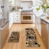 Artoid Mode Yellow Bee Home Sweet Home Spring Kitchen Mats Set of 2, Summer Home Decor Low-Profile Kitchen Rugs for Floor – 17×29 and 17×47 Inch(Brown)