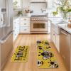 Artoid Mode Yellow Bee Home Sweet Home Spring Kitchen Mats Set of 2, Summer Home Decor Low-Profile Kitchen Rugs for Floor – 17×29 and 17×47 Inch(Yellow)
