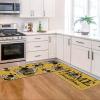 Artoid Mode Yellow Bee Home Sweet Home Spring Kitchen Mats Set of 2, Summer Home Decor Low-Profile Kitchen Rugs for Floor – 17×29 and 17×47 Inch(Yellow)