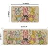 Artoid Mode Bow Tie Bunny Egg Beads Wood Easter Kitchen Mats Set of 2, Spring Home Decor Low-Profile Kitchen Rugs for Floor – 17×29 and 17×47 Inch(Beige)
