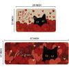 Artoid Mode Cat Hello Love Heart Valentines Kitchen Mats Set of 2, Home Decor Low-Profile Kitchen Rugs for Floor – 17×29 and 17×47 Inch