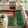 Artoid Mode Charm Lucky Shamrock St. Patrick’s Day Kitchen Mats Set of 2, Home Decor Low-Profile Kitchen Rugs for Floor – 17×29 and 17×47 Inch(Green)
