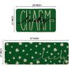 Artoid Mode Charm Lucky Shamrock St. Patrick’s Day Kitchen Mats Set of 2, Home Decor Low-Profile Kitchen Rugs for Floor – 17×29 and 17×47 Inch(Green)