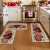 Artoid Mode Eucalyptus Love Heart Valentine’s Decorative Kitchen Mats Set of 2, Home Party Low-Profile Home Kitchen Rugs – 17×29 and 17×47 Inch(Beige)