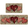 Artoid Mode Eucalyptus Love Heart Valentine’s Decorative Kitchen Mats Set of 2, Home Party Low-Profile Home Kitchen Rugs – 17×29 and 17×47 Inch(Brown)