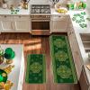 Artoid Mode Gold Coin Shamrock St. Patrick’s Day Kitchen Mats Set of 2, Home Decor Low-Profile Kitchen Rugs for Floor – 17×29 and 17×47 Inch