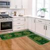 Artoid Mode Gold Coin Shamrock St. Patrick’s Day Kitchen Mats Set of 2, Home Decor Low-Profile Kitchen Rugs for Floor – 17×29 and 17×47 Inch