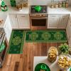 Artoid Mode Gold Coin Shamrock St. Patrick’s Day Kitchen Mats Set of 2, Home Decor Low-Profile Kitchen Rugs for Floor – 17×29 and 17×47 Inch
