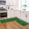 Artoid Mode Green Shamrock Clover St. Patrick’s Day Kitchen Mats Set of 2, Home Decor Low-Profile Kitchen Rugs for Floor – 17×29 and 17×47 Inch