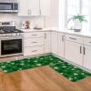 Artoid Mode Green Shamrock St. Patrick’s Day Kitchen Mats Set of 2, Home Decor Low-Profile Kitchen Rugs for Floor – 17×29 and 17×47 Inch(Green)