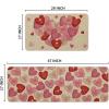 Artoid Mode Pink XOXO Love Heart Valentines Kitchen Mats Set of 2, Home Decor Low-Profile Kitchen Rugs for Floor – 17×29 and 17×47 Inch(Pink)