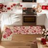 Artoid Mode Pink XOXO Love Heart Valentines Kitchen Mats Set of 2, Home Decor Low-Profile Kitchen Rugs for Floor – 17×29 and 17×47 Inch(Pink)