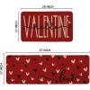 Artoid Mode Red Black Love Heart Hello Valentine’s Kitchen Mats Set of 2, Home Decor Low-Profile Kitchen Rugs for Floor – 17×29 and 17×47 Inch(Red / Black)