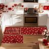 Artoid Mode Red Black Love Heart Hello Valentine’s Kitchen Mats Set of 2, Home Decor Low-Profile Kitchen Rugs for Floor – 17×29 and 17×47 Inch(Red)