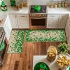 Artoid Mode Shamrock Clover St. Patrick’s Day Kitchen Mats Set of 2, Home Decor Low-Profile Kitchen Rugs for Floor – 17×29 and 17×47 Inch