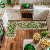 Artoid Mode Shamrock Eucalyptus St. Patrick’s Day Kitchen Mats Set of 2, Home Decor Low-Profile Kitchen Rugs for Floor – 17×29 and 17×47 Inch(Beige)