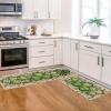 Artoid Mode Shamrock Eucalyptus St. Patrick’s Day Kitchen Mats Set of 2, Home Decor Low-Profile Kitchen Rugs for Floor – 17×29 and 17×47 Inch(Beige)