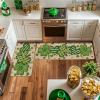 Artoid Mode Shamrock Heart St. Patrick’s Day Kitchen Mats Set of 2, Home Decor Low-Profile Kitchen Rugs for Floor – 17×29 and 17×47 Inch(Beige)