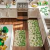 Artoid Mode Shamrock St. Patrick’s Day Kitchen Mats Set of 2, Lucky Home Decor Low-Profile Kitchen Rugs for Floor – 17×29 and 17×47 Inch