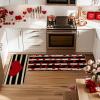 Artoid Mode Watercolor Stripes Love Heart Kitchen Mats Set of 2, Seasonal Valentine’s Anniversary Wedding HoliLow-Profile Floor Mat for Home Kitchen – 17×29 and 17×47 Inch
