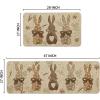 Artoid Mode Wood Carrots Rabbit Bunny Easter Kitchen Mats Set of 2, Spring Home Decor Low-Profile Kitchen Rugs for Floor – 17×29 and 17×47 Inch(Wood)